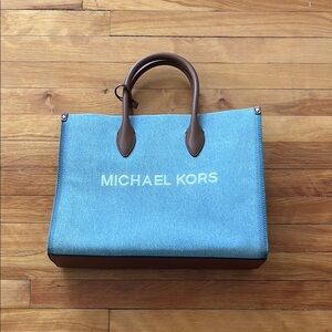 Michael Kors Blue and Brown Men's Bag